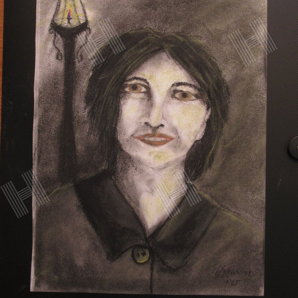 'Walking in the Light' Pastel Painting on Paper, Spiritual, Faith, Framed